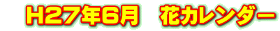 H27年6月 花カレンダー